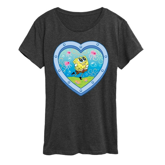 Spongebob Squarepants - Heart Porthole Window - Women's Short Sleeve Graphic T-Shirt