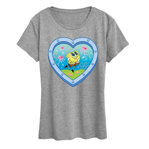 Spongebob Squarepants - Heart Porthole Window - Women's Short Sleeve Graphic T-Shirt