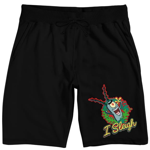 Spongebob Squarepants I Sleigh Men's Black Sleep Pajama Shorts-Medium