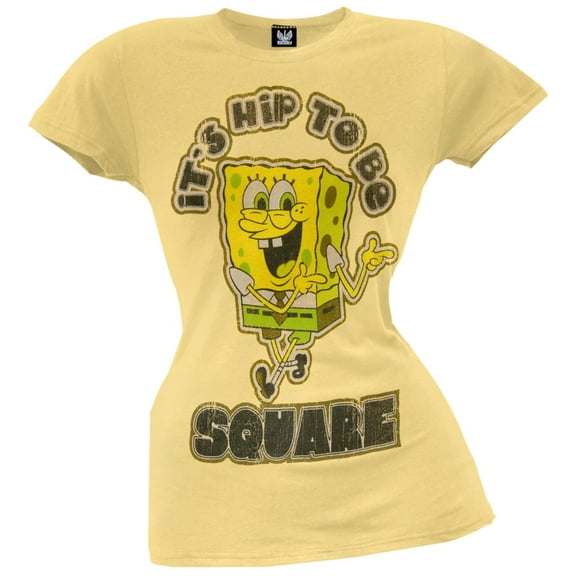 Spongebob Squarepants - It's Hip To Be Square Juniors T-Shirt - Large