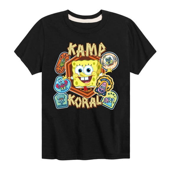 Spongebob Squarepants - Kamp Koral Badges - Youth Short Sleeve Graphic T-Shirt