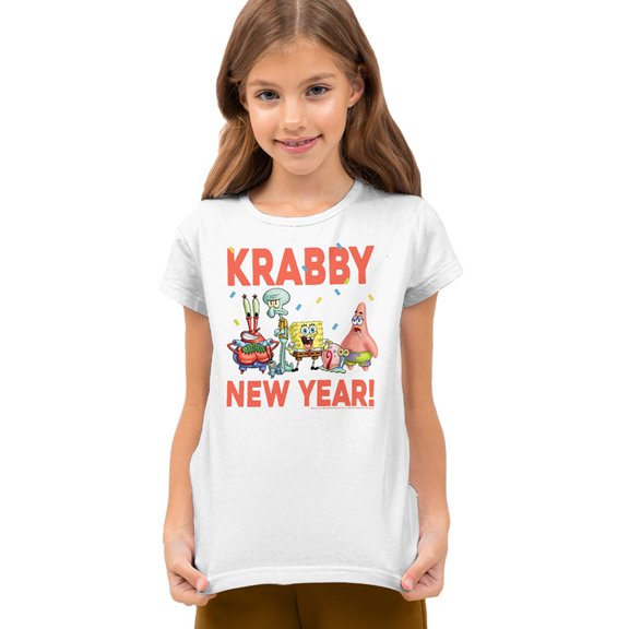 Spongebob Squarepants Krabby New Year Kids T Shirt for Youth Toddler Boys and Girls