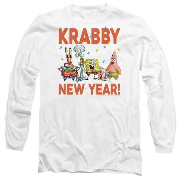 Spongebob Squarepants Krabby New Year Unisex Adult Long-Sleeve T Shirt