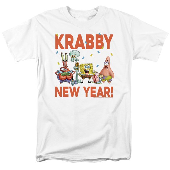 Spongebob Squarepants Krabby New Year Unisex Adult T Shirt