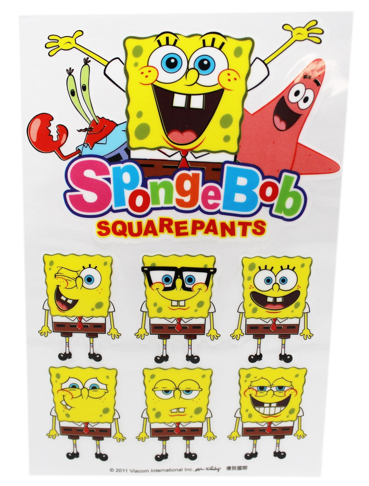 Spongebob Squarepants Making Faces Rub-On Decals - Walmart.com
