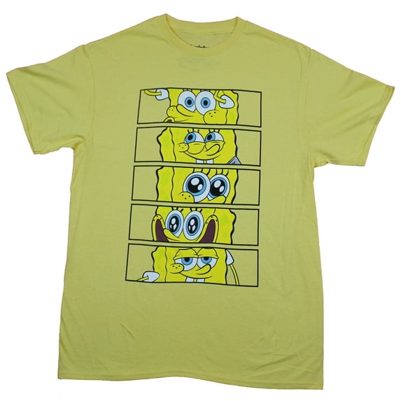 Spongebob Squarepants Mens T-Shirt - Crazy Emotions Face Box Images (Large)