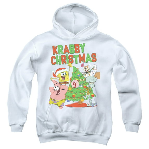 Spongebob Squarepants Merry Christmas Tree Decorating Kids Hoodie for Youth Boys and Girls