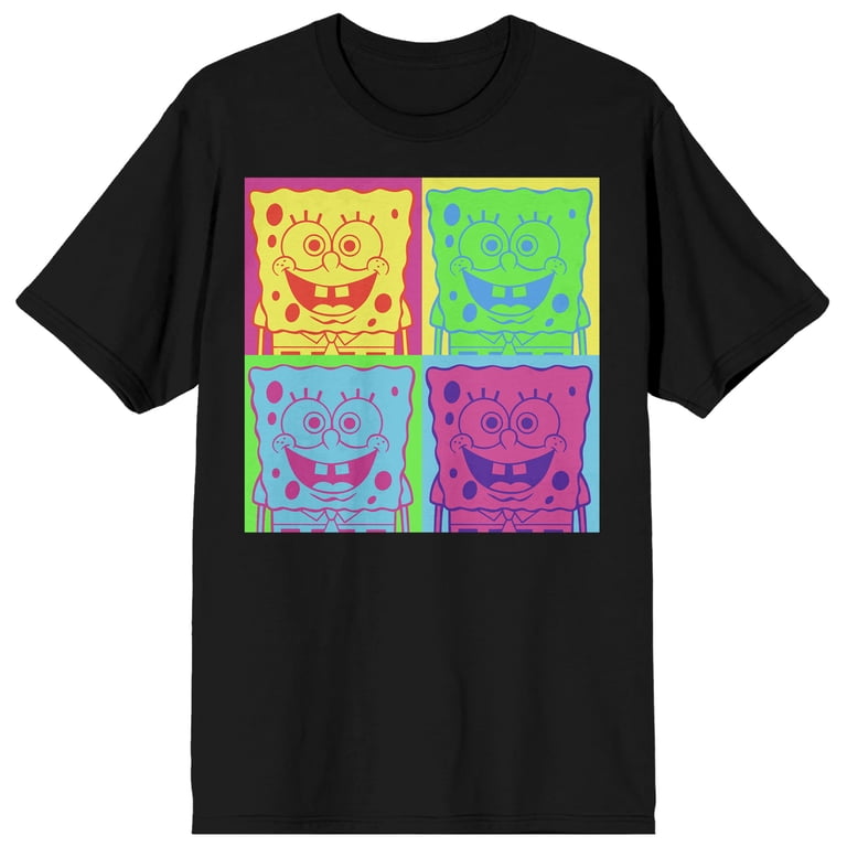 Spongebob Squarepants Neon Squares Crew Neck Short Sleeve Men