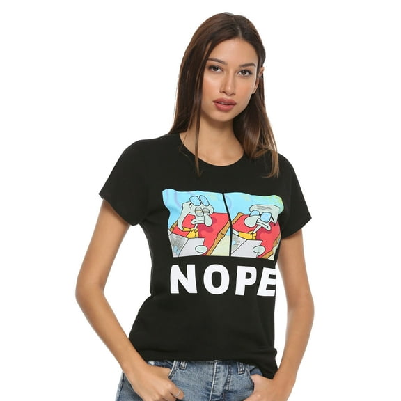 Spongebob Squarepants Nope Squidward Juniors Shirt, XXX-Large