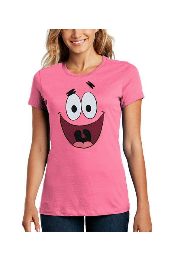 Spongebob Squarepants Patrick Face Junior Women's T-Shirt