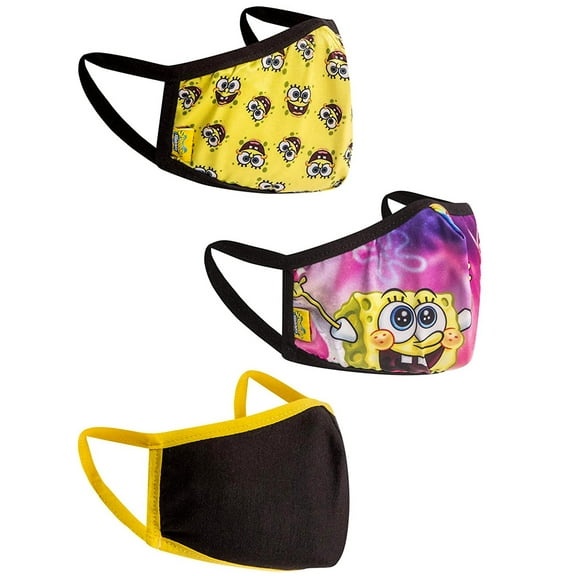Spongebob Squarepants Patrick Reusable Kids Face Masks Faces 3-Pack Set