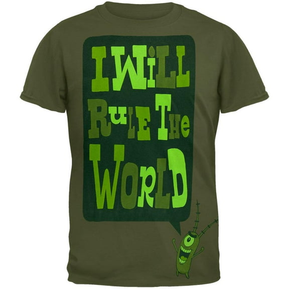 Spongebob Squarepants - Plankton I Will Rule The World Youth T-Shirt - Youth Large