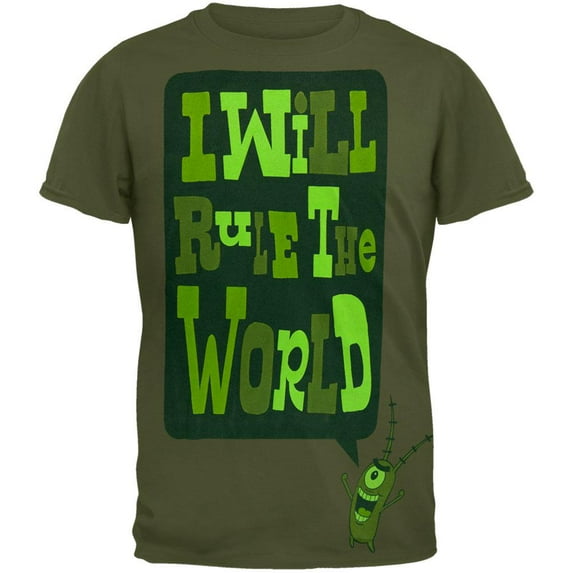 Spongebob Squarepants - Plankton I Will Rule The World Youth T-Shirt - Youth Medium