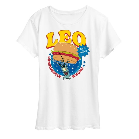 Spongebob Squarepants - Plankton Leo Astrology - Women's Short Sleeve Graphic T-Shirt