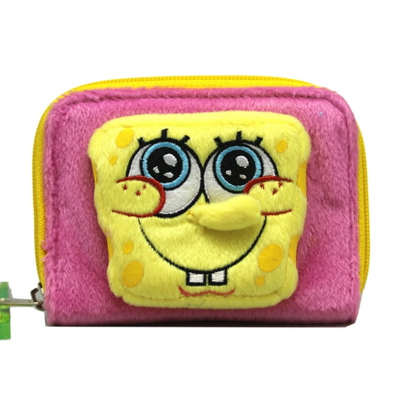 Spongebob Squarepants Plush Face Pink/Yellow Kids Accordion Wallet