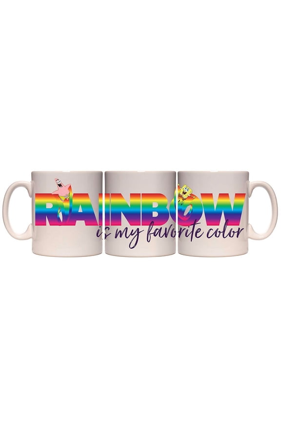Spongebob Squarepants Rainbow Ceramic Coffee Mug 11 Oz. Beverage Cup