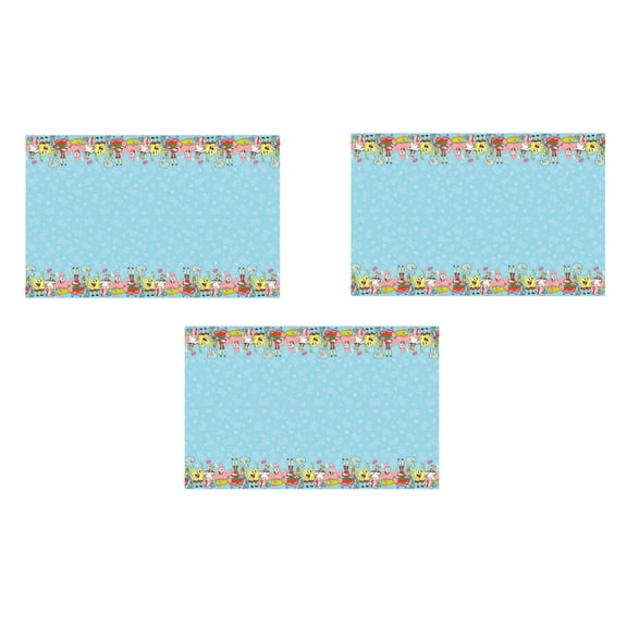 Spongebob Squarepants Rectangular Printed Plastic Table Covers 3ct for Birthday Parties