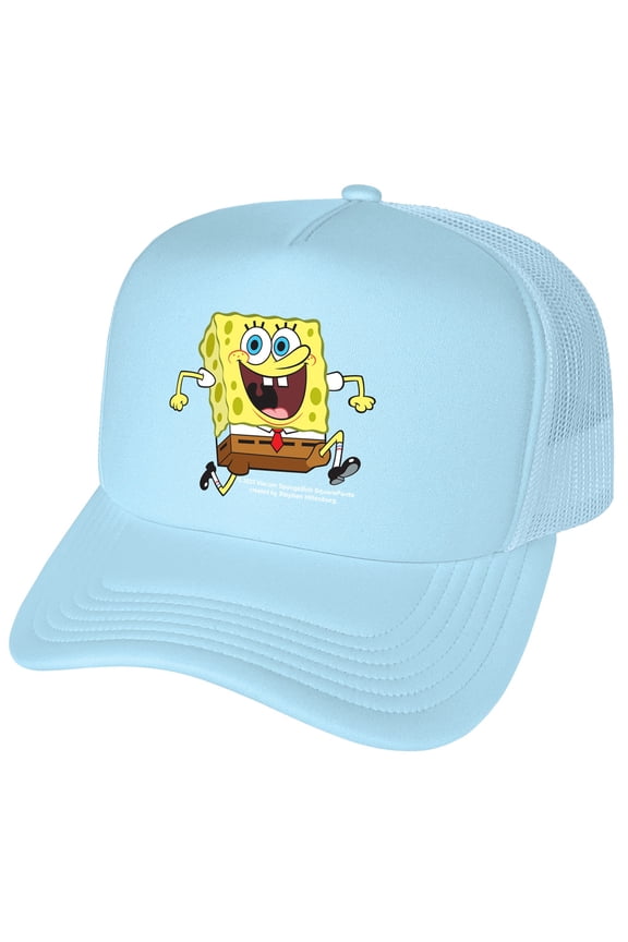 Spongebob Squarepants Running Spongebob Foam Snapback Trucker Hat - Unisex for Men and Women