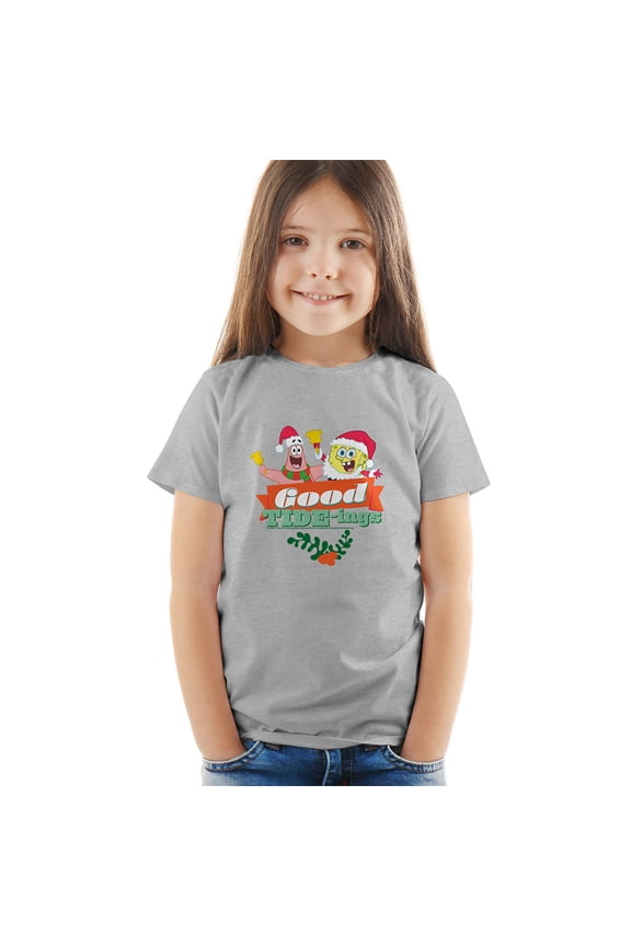 Santa And Patrick, Christmas Good Tide-Ings Kids T Shirt for Youth Toddler Boys and Girls