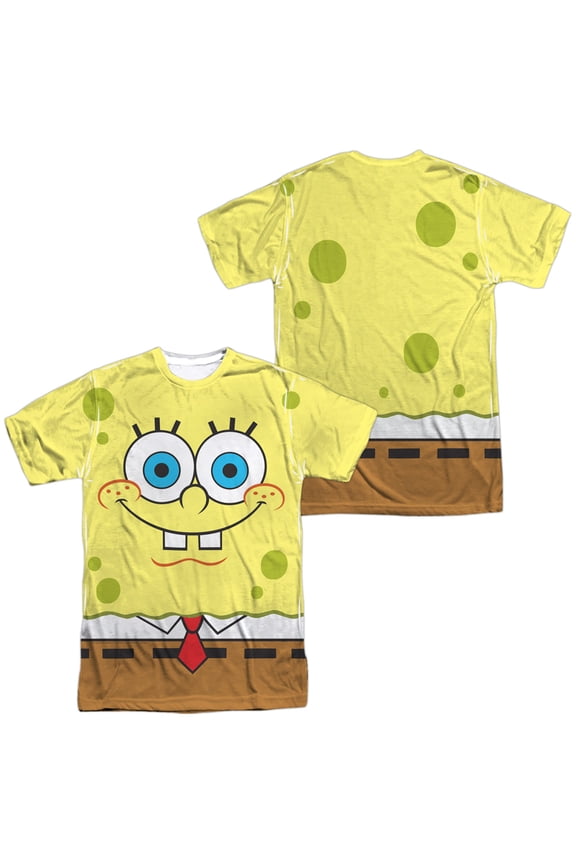 Smiling Face Unisex Adult Sublimated Halloween Costume T Shirt (Medium) White (Front/Back)