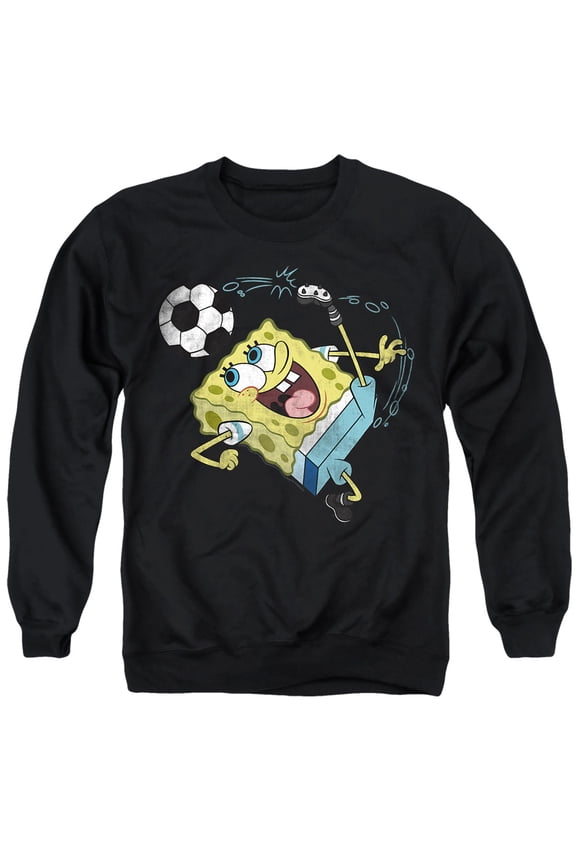 Soccer Kick Unisex Adult Crewneck Sweatshirt, Black, Small