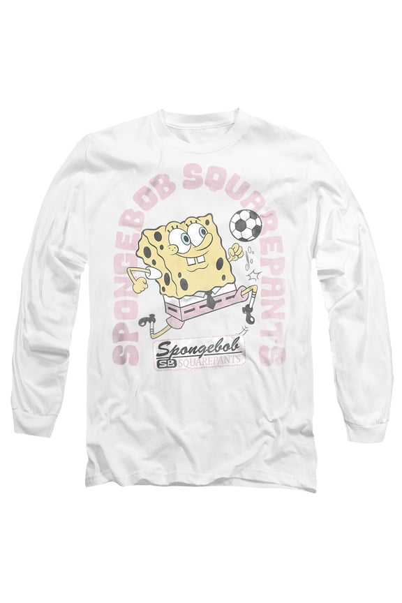 Soccer Unisex Adult Long-Sleeve T Shirt, White, Small
