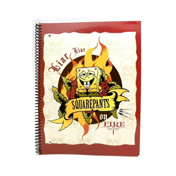 Spongebob Squarepants Spiral Notebook Liar Liar Squarepants on Fire