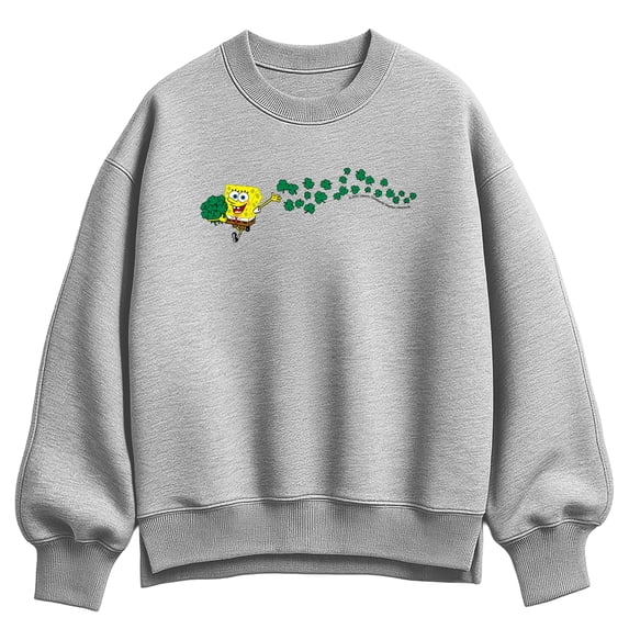 SpongeBob SquarePants - Spongebob Shamrocks Oversized Fleece Crew Sweatshirt