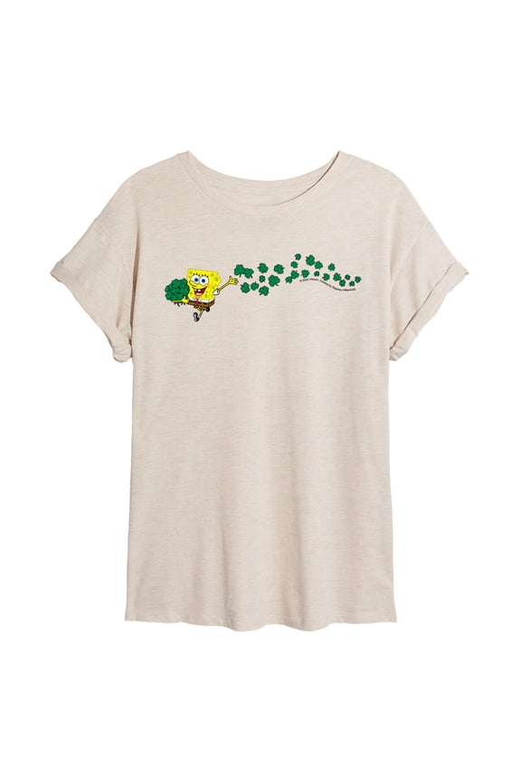 - Spongebob Shamrocks - Women's Oversized Graphic T-Shirt