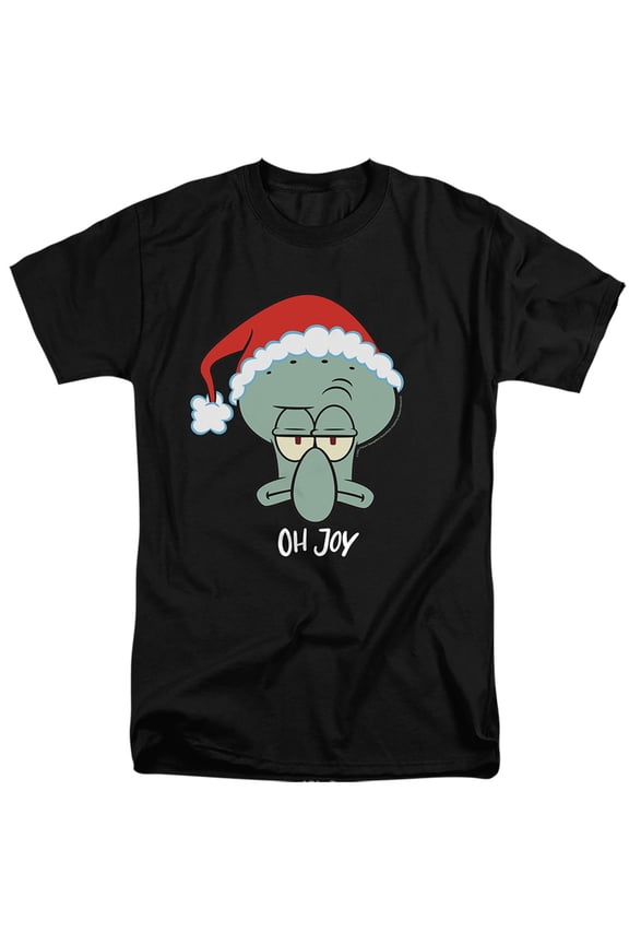 Squidward Christmas Joy Unisex Adult Tall T Shirt,Black, 3X-Large