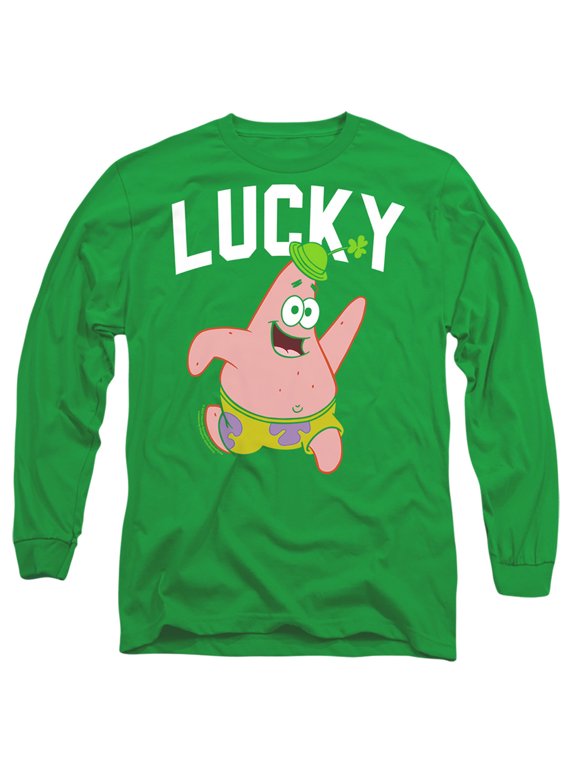 St. Patrick's Day Lucky Patrick Unisex Adult Long-Sleeve T Shirt (Medium) Kelly Green
