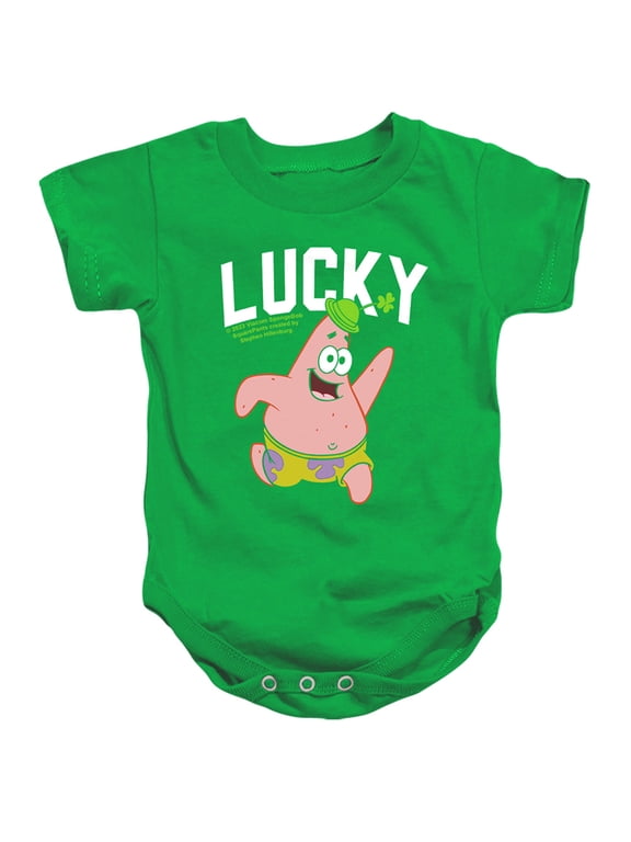 St. Patrick's Day Lucky Patrick Unisex Infant Snap Suit for Baby (6 Months) Kelly Green