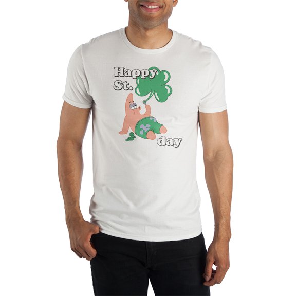 Spongebob Squarepants St. Patricks Day Patrick Star White Graphic Tee - 6XL