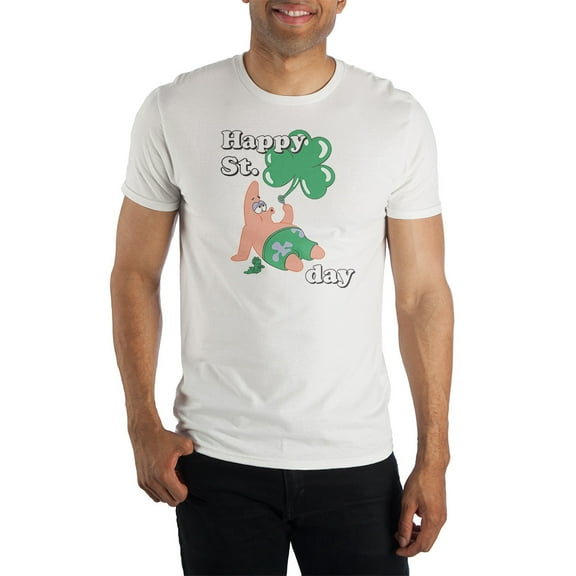 Spongebob Squarepants St. Patricks Day Patrick Star  White Graphic Tee - M
