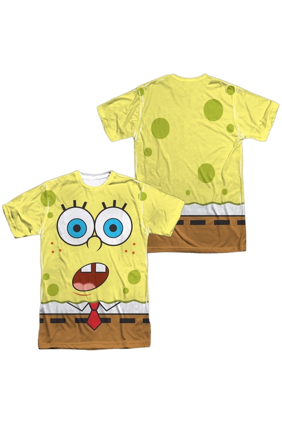 Surprise Face Unisex Adult Sublimated Halloween Costume T Shirt (Medium) White (Front/Back)