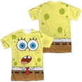 thumbnail image 1 of Spongebob Squarepants Surprise Face Unisex Adult Sublimated Halloween Costume T Shirt (Small) White (Front/Back), 1 of 2