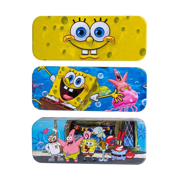 Spongebob Squarepants Tin Pencil Case, 3 Assorted