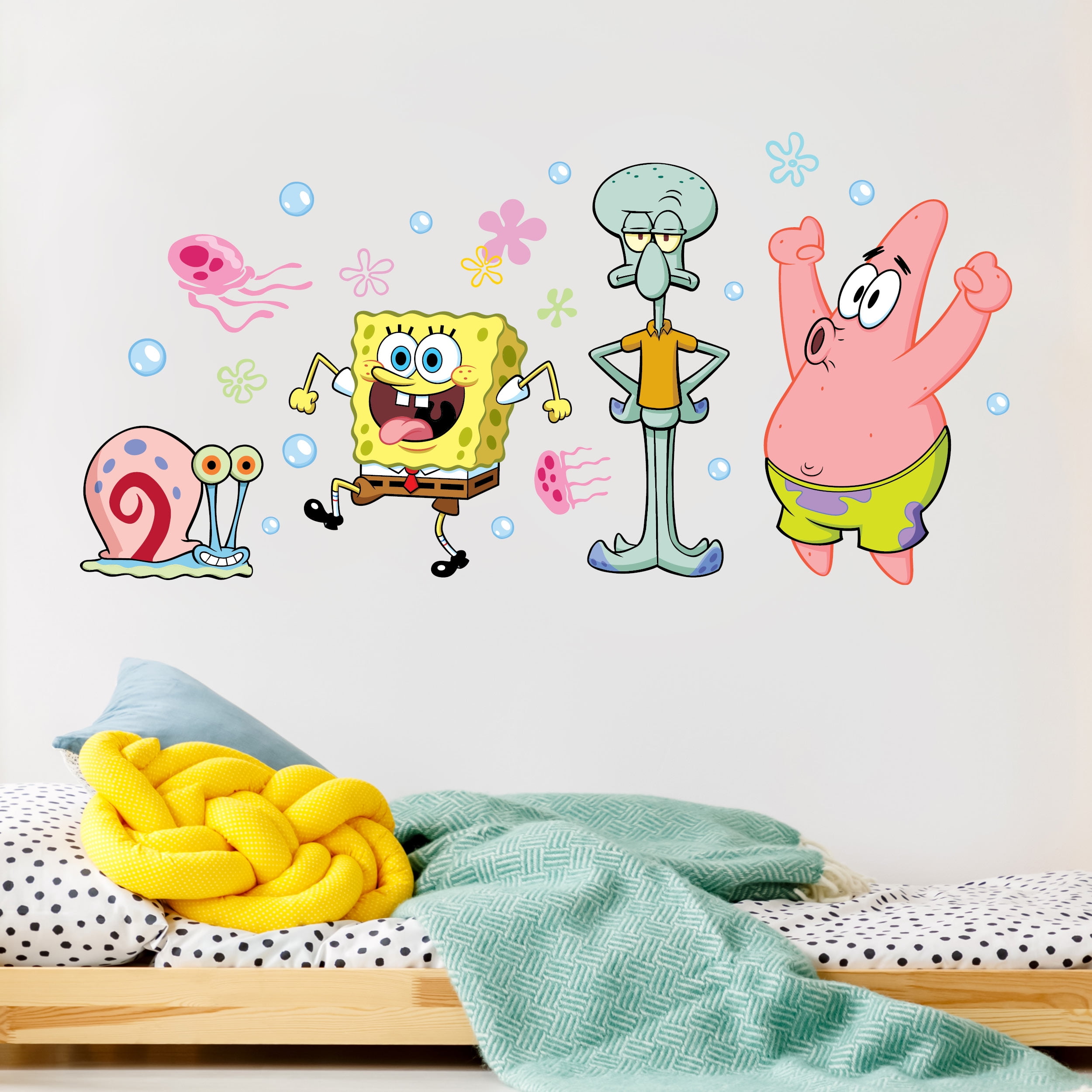 Spongebob Squarepants Wall Decals - Patrick Star, Squidward, Gary Vinyl Wall Sticker Bedroom Decorations Peel and Stick Room Decor