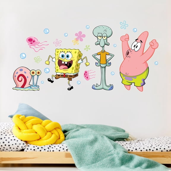 Spongebob Squarepants Wall Decals - Patrick Star, Squidward, Gary Vinyl Wall Sticker Bedroom Decorations Peel and Stick Room Decor