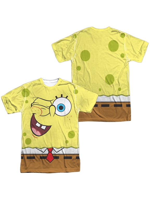 Wink Face Unisex Adult Sublimated Halloween Costume T Shirt (Small) White (Front/Back)