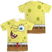 Spongebob Squarepants Wink Face Unisex Adult Sublimated Halloween Costume T Shirt X-Large White Front/Back