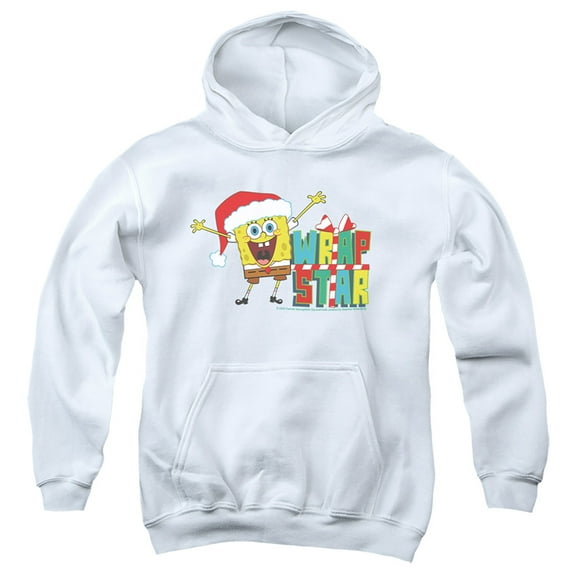Spongebob Squarepants Wrap Star At Christmas Kids Hoodie for Youth Boys and Girls