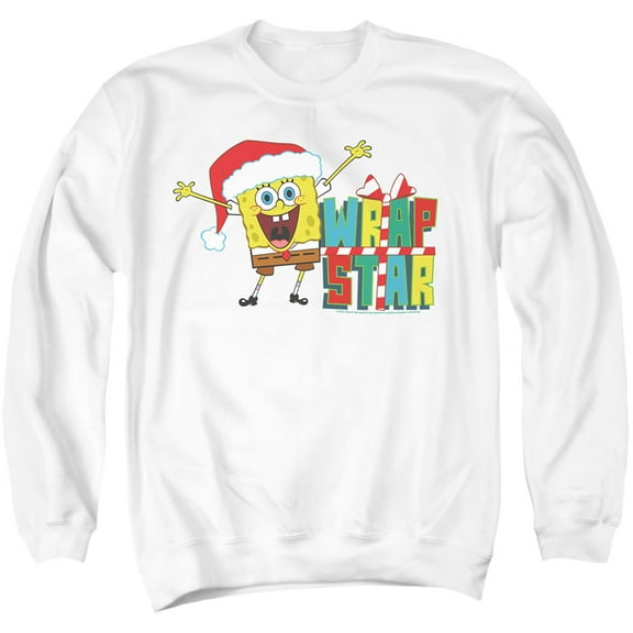 Spongebob Squarepants Wrap Star At Christmas Unisex Adult Crewneck Sweatshirt