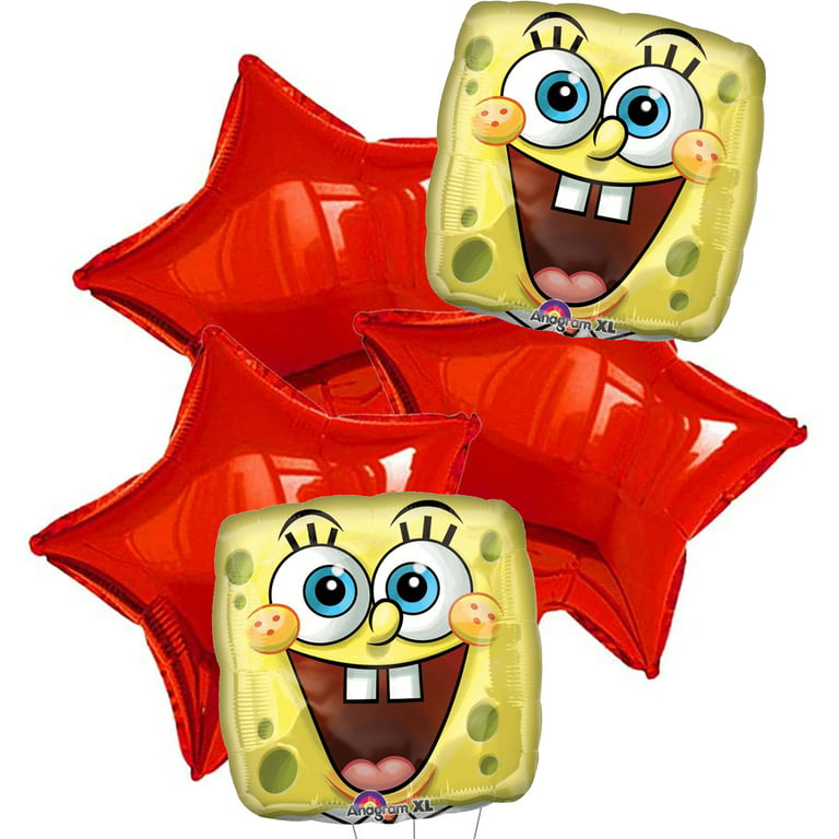 Spongebob Squarepants bouquet, foil balloons, 5pcs bouquet milar balloons,foil  theme balloons, cute decorations, calamardo, cute balloons decoration, party  decorations 