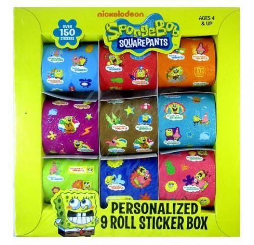 Spongebob Sticker Rolls - Spongebob Rolled Sticker Box (9Rolls)