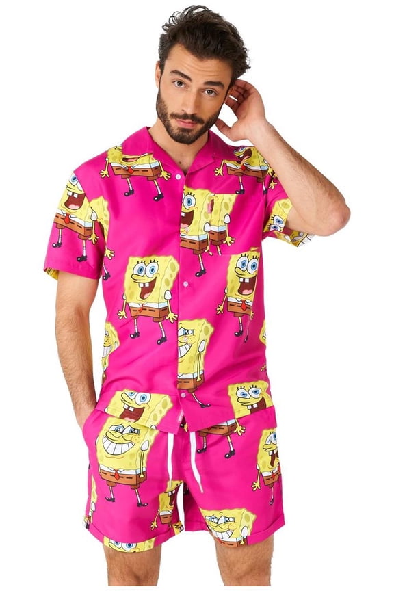Men's Summer Sets SpongeBobT Pink - M Pink