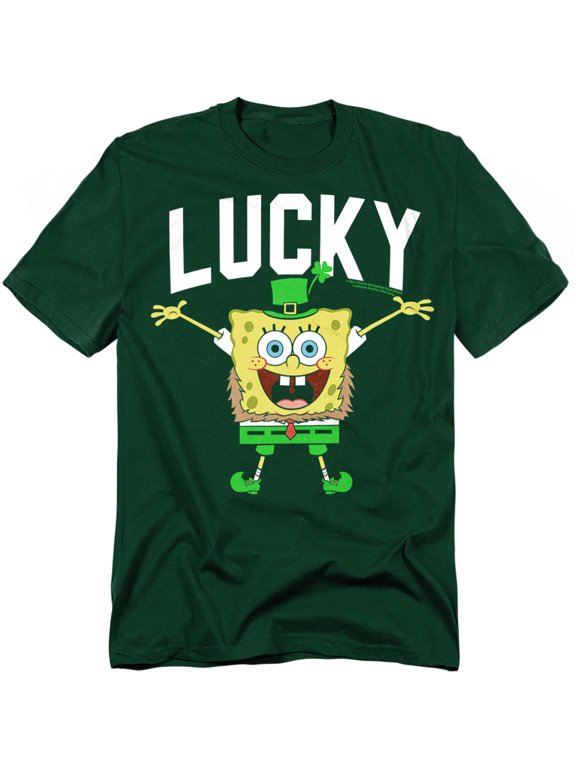 Spongebob T-Shirt Squarepants St Patrick'S Day Lucky Bob Unisex Graphic Tee for Men & Women