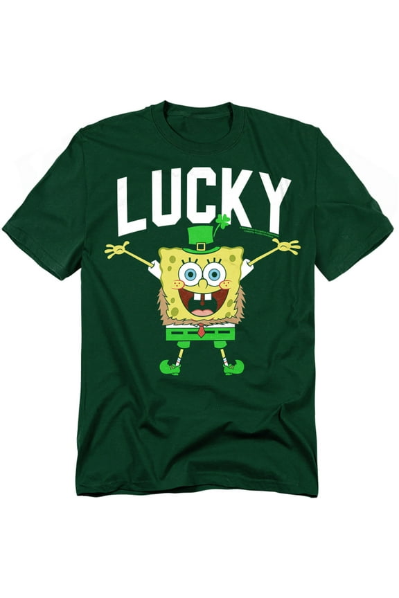 Spongebob T-Shirt Squarepants St Patrick'S Day Lucky Bob Unisex Graphic Tee for Men & Women