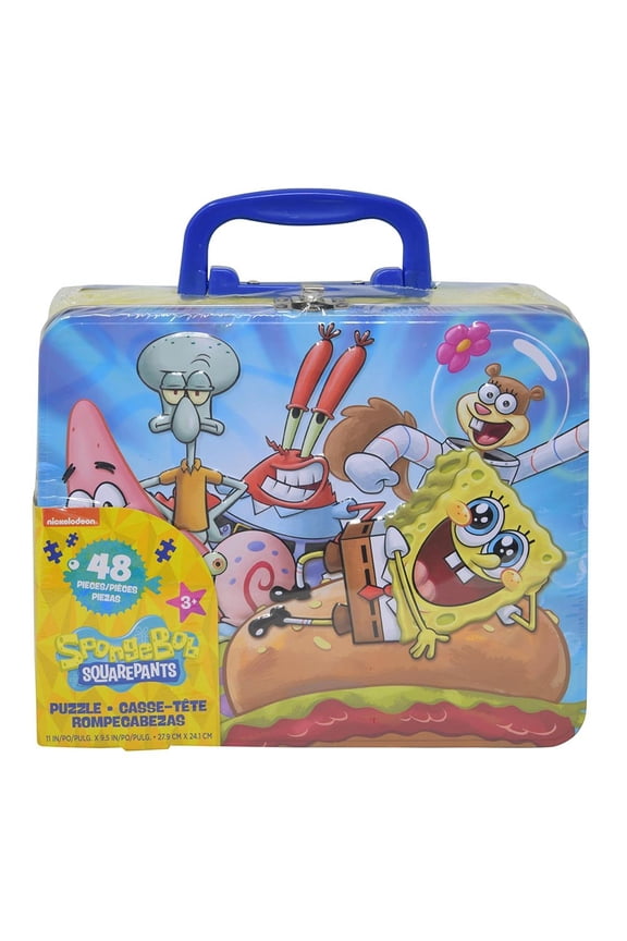 Spongebob Tin Box Lunch Box Lunch Tin with 48 pieces Puzzle