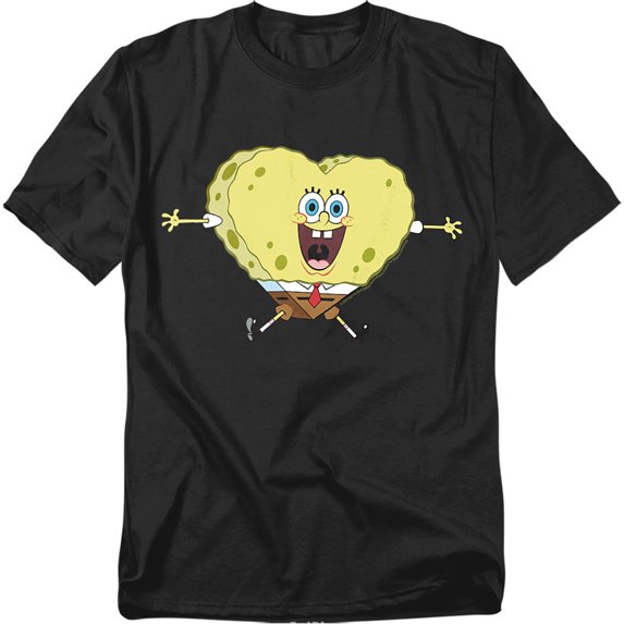 Spongebob Valentine's Day Heart-Shaped Sponge Men's Adult T Shirt